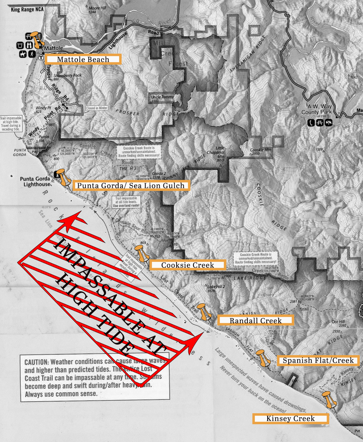 The Lost Coast Trail Map | Somewhere Sierra