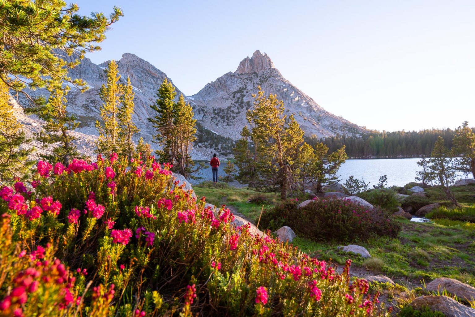 Lower Young Lake at Sunset, Yosemite National Park | Backpacking to Young Lakes