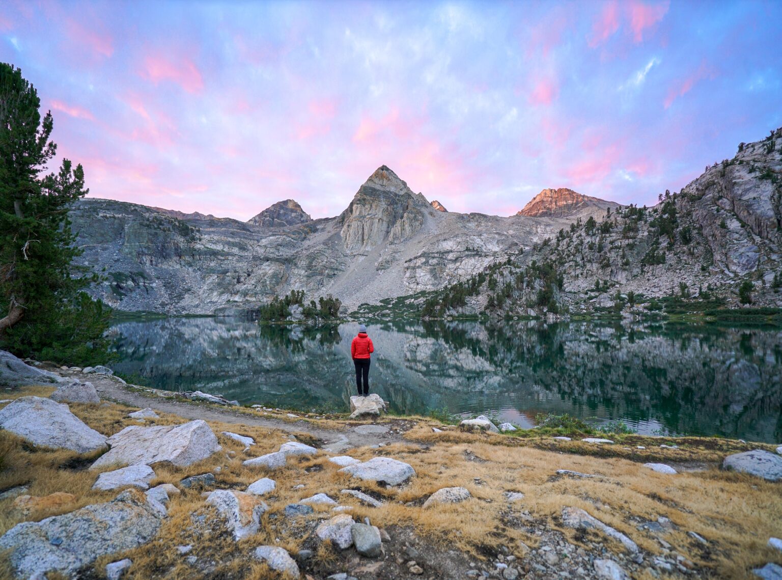 Sunrise at Upper Rae Lake, Rae Lakes Loop, Sequoia Kings Canyon National Park. Photo by SomewhereSierra