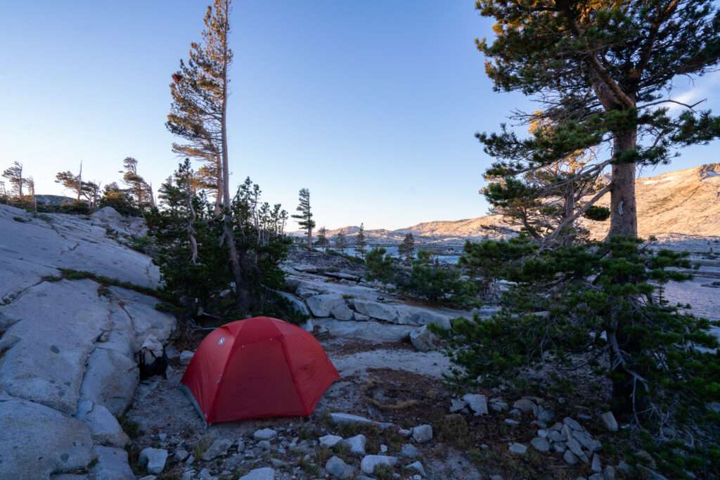 Camping at Lake Aloha in Desolation Wilderness